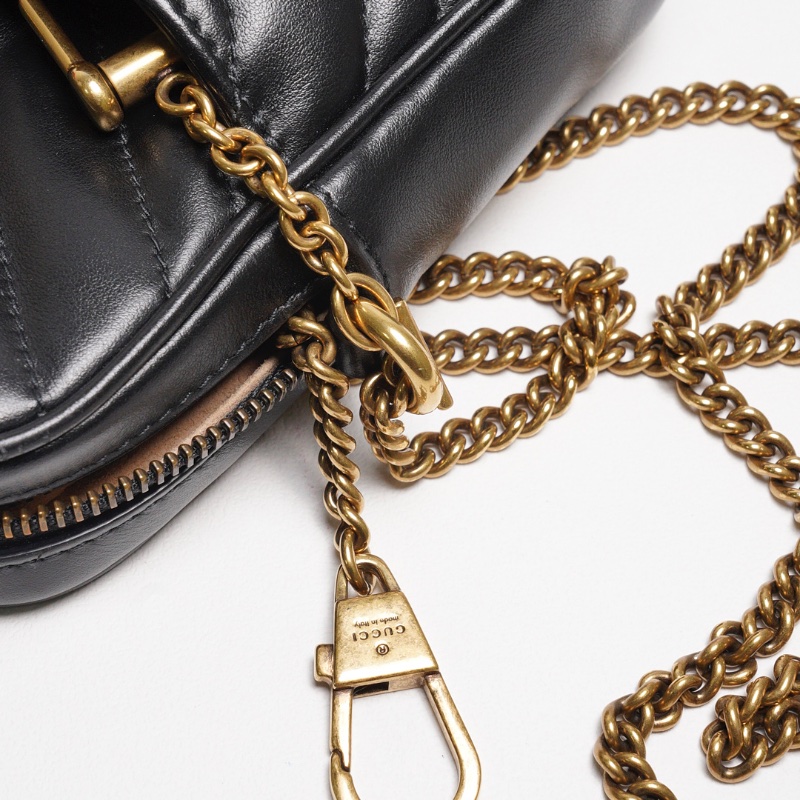 Gucci GG Marmont 皮革斜背包+手拿包+零錢包 一組3個-27