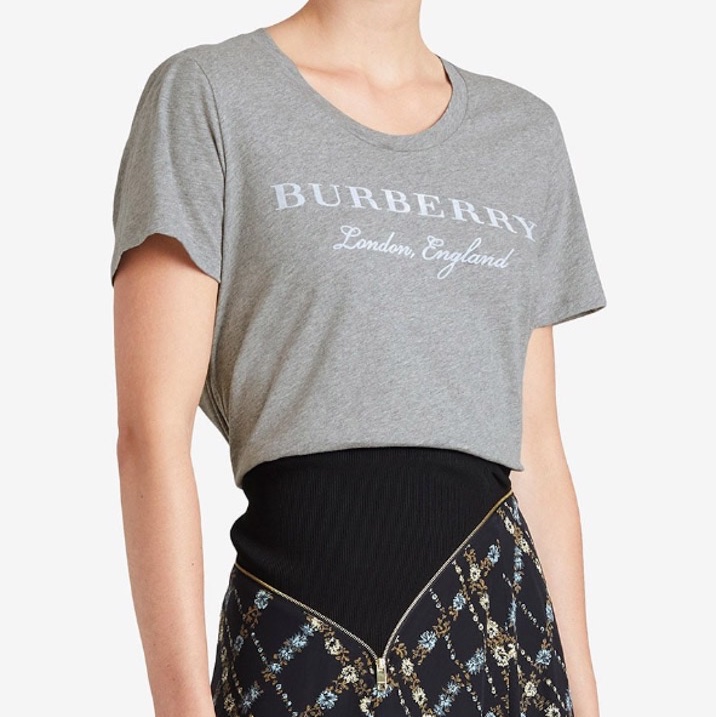 Burberry 女士 LOGO印花全棉T恤S碼-2