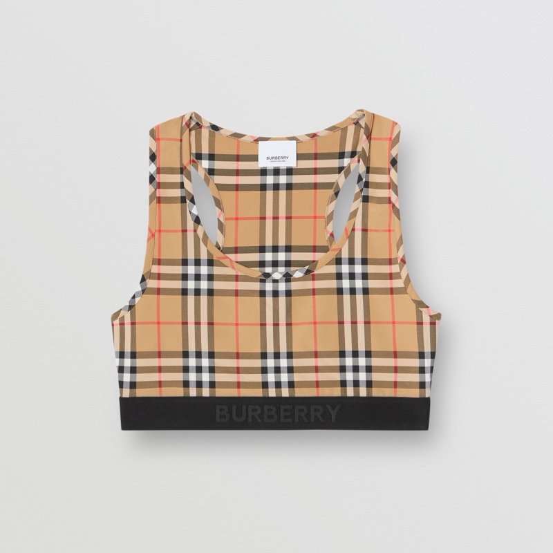 Burberry 女士 格紋徽標裝飾背心XXS XS M碼-0