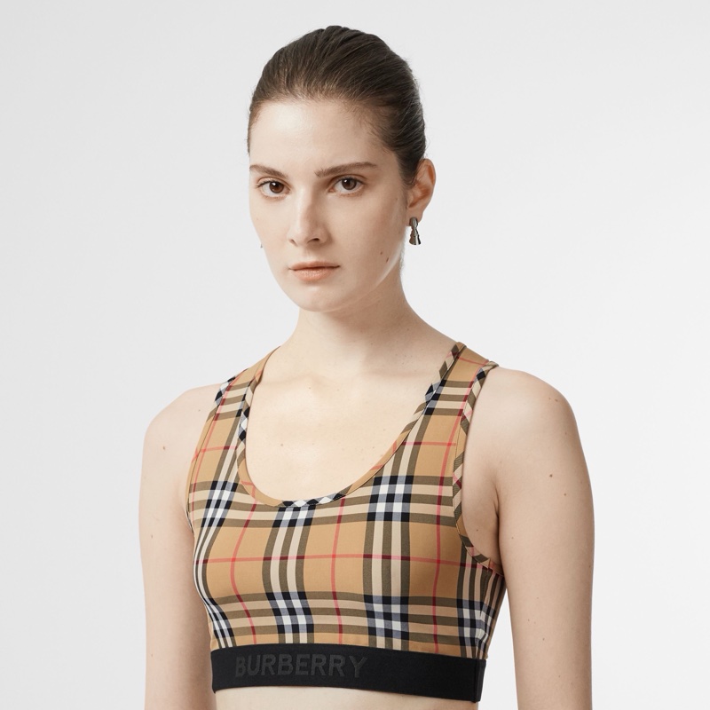 Burberry 女士 格紋徽標裝飾背心XXS XS M碼-5
