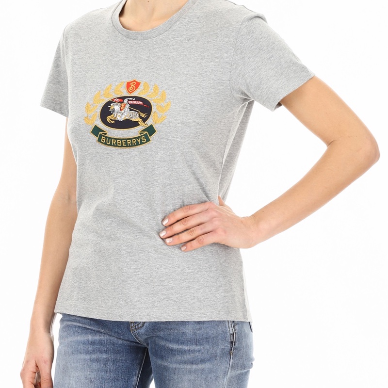 Burberry 女士 馬術騎士LOGO刺繡T恤XS S M L碼-2