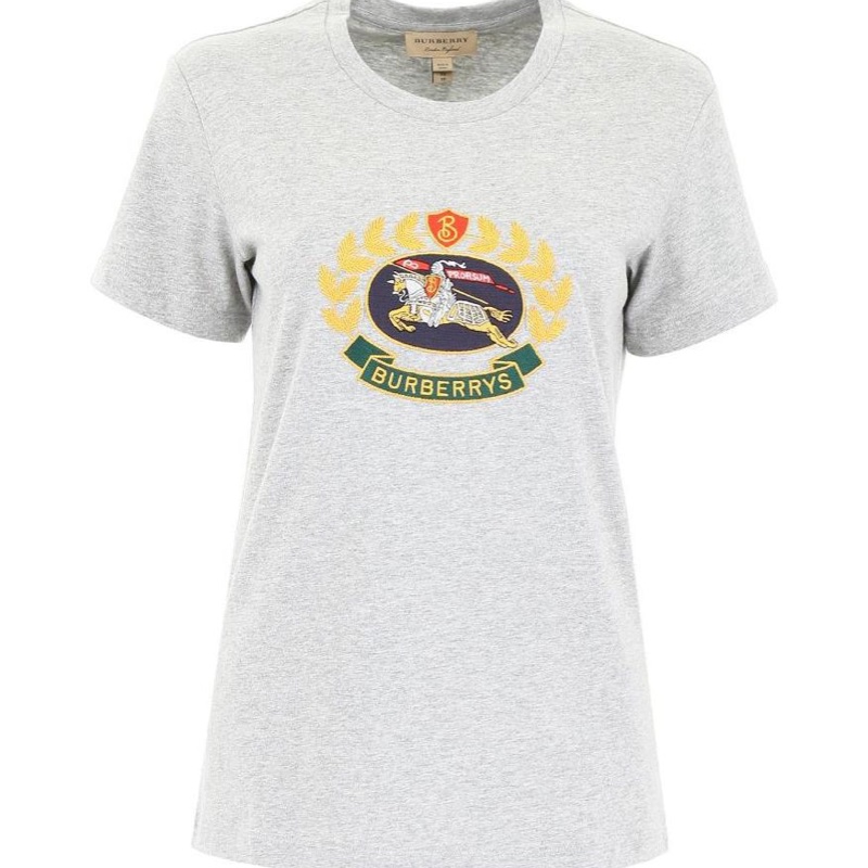Burberry 女士 馬術騎士LOGO刺繡T恤XS S M L碼-5