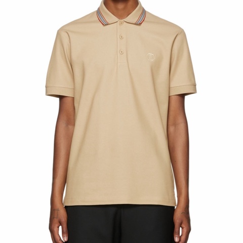 Burberry 男士 標誌性條紋衣領Polo衫XS S M L XL XXL碼