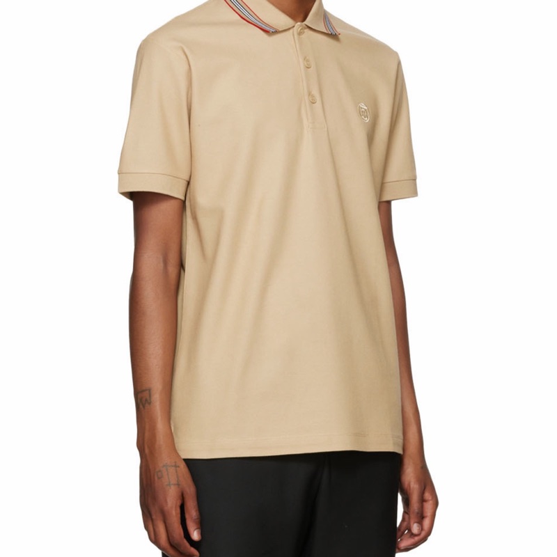 Burberry 男士 標誌性條紋衣領Polo衫XS S M L XL XXL碼-3