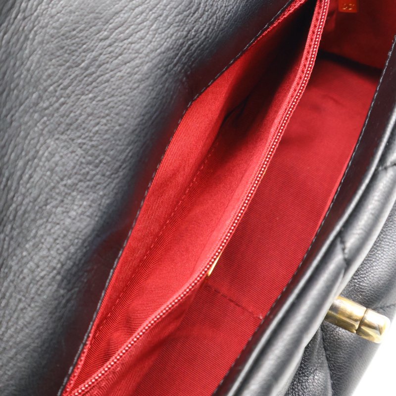 CHANEL 19 Bag 菱格紋羊皮手提肩背包 26 - 黑金30開-9