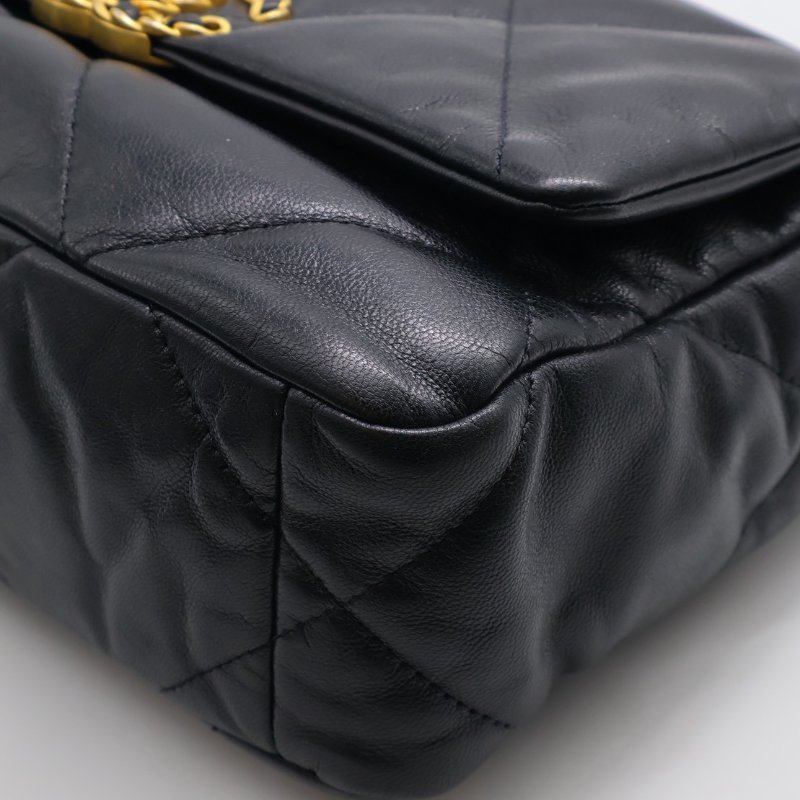 CHANEL 19 Bag 菱格紋羊皮手提肩背包 26 - 黑金30開-19