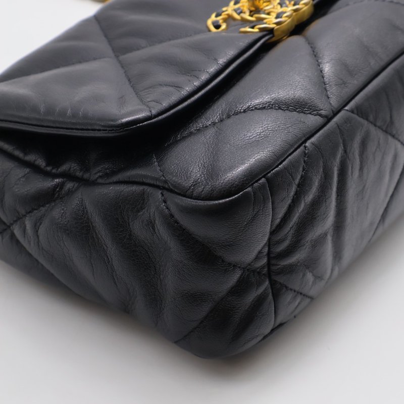 CHANEL 19 Bag 菱格紋羊皮手提肩背包 26 - 黑金30開-20