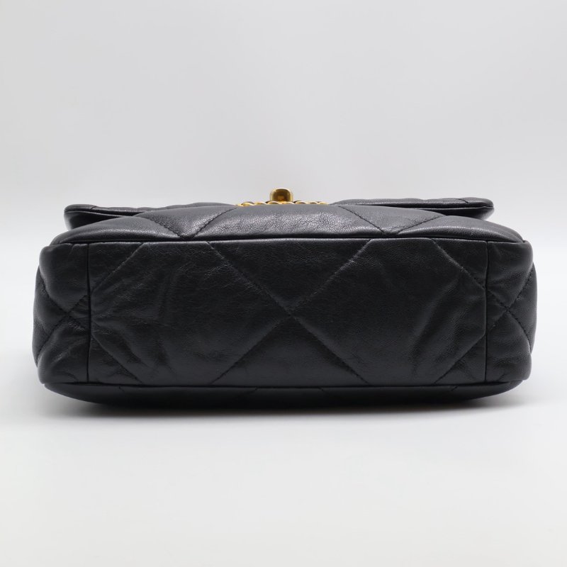 CHANEL 19 Bag 菱格紋羊皮手提肩背包 26 - 黑金30開-21