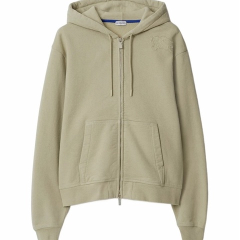 Burberry 男士 棉質拉鍊衛衣XXS XS S M L XL碼模特身高 189 CM，穿著 UK M 碼