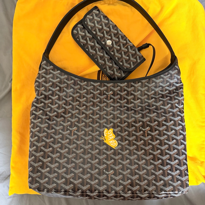 Goyard HOBO 黑棕 黃色蝴蝶 99新-0