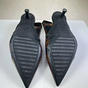 *奢華大道國際精品*【L3384】LV原花拼牛皮 ARCHIGHT 露跟高跟鞋 38號 1AAW7M-4