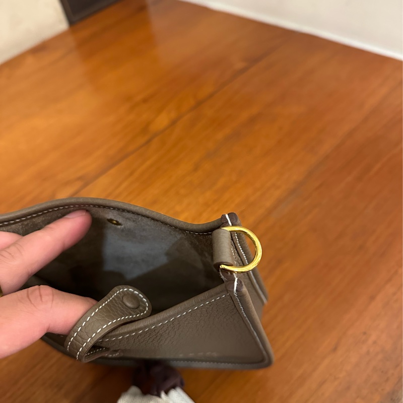 HERMES 大象灰金釦MINI EVELYNE-8