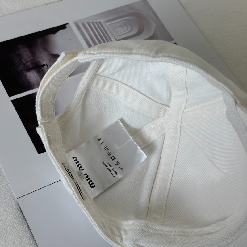 Miu Miu 刺繡休閒棒球帽 - S 白-4