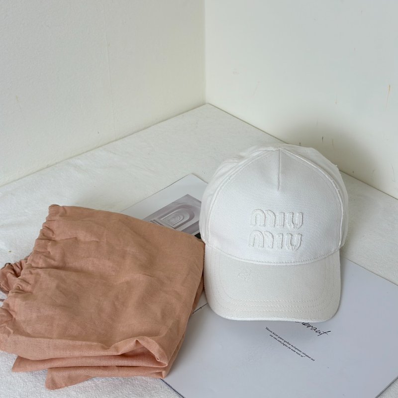 Miu Miu 刺繡休閒棒球帽 - S 白-7