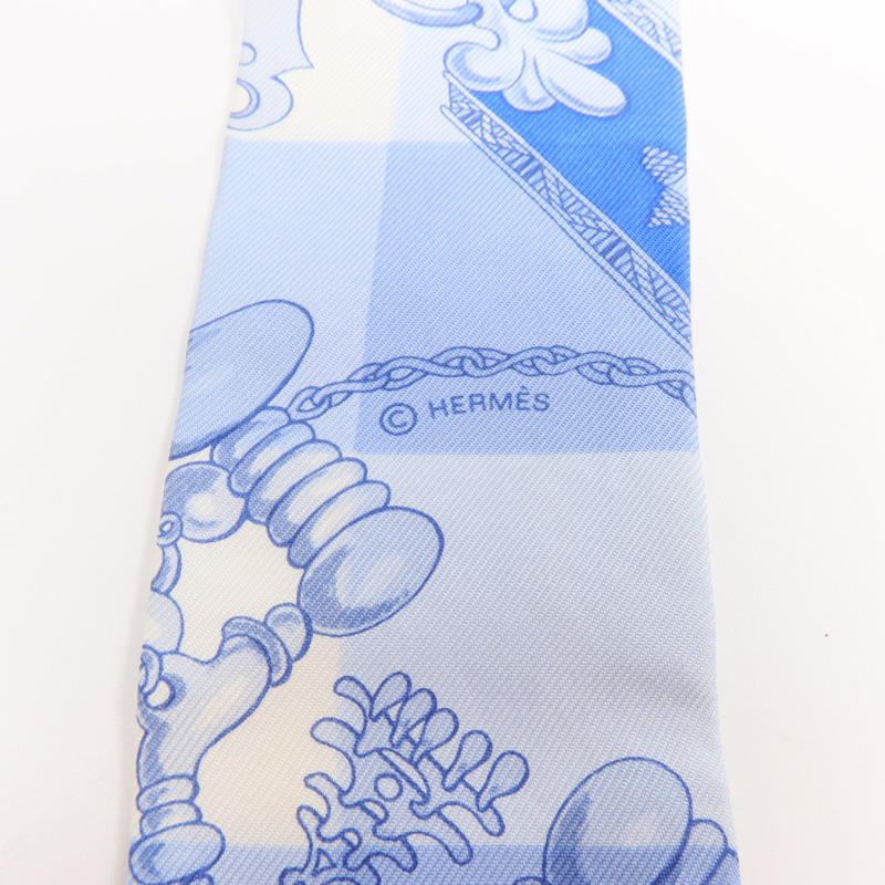HERMES 絲質Twilly絲巾-5