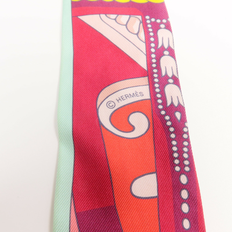 HERMES 絲質Twilly絲巾-5
