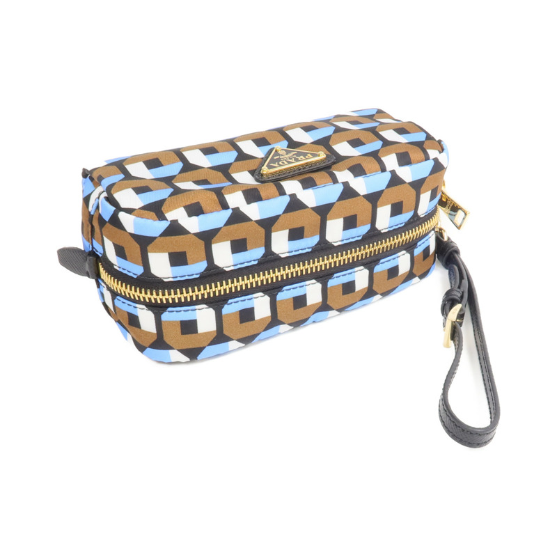 PRADA 尼龍Pouch金扣手拿包-4