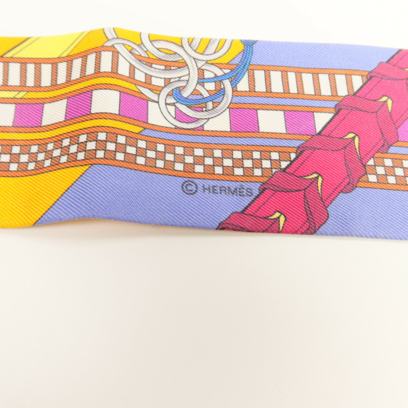 HERMES 絲質Twilly絲巾-5