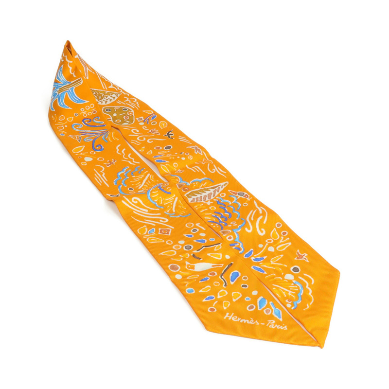 HERMES 絲質Twilly絲巾-3