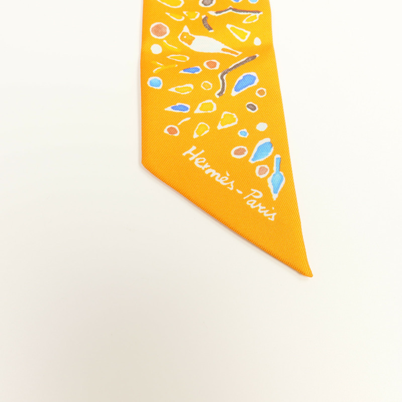 HERMES 絲質Twilly絲巾-4