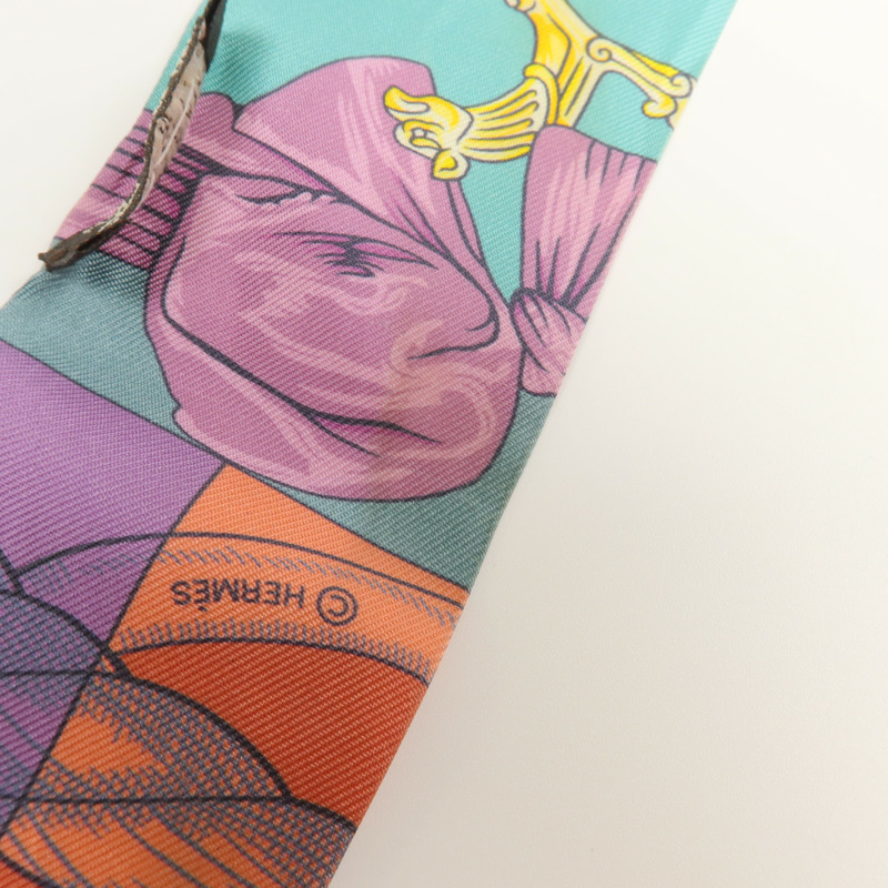 HERMES 絲質Twilly絲巾-7