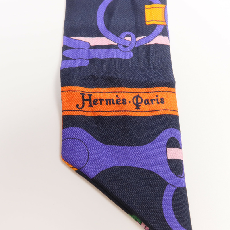HERMES 絲質Twilly絲巾-4