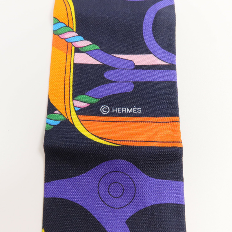 HERMES 絲質Twilly絲巾-5