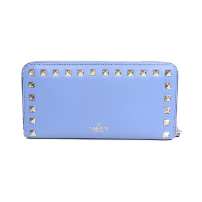 Valentino 牛皮皮革Rockstud Round Long Wallet金扣拉鏈長錢包-1