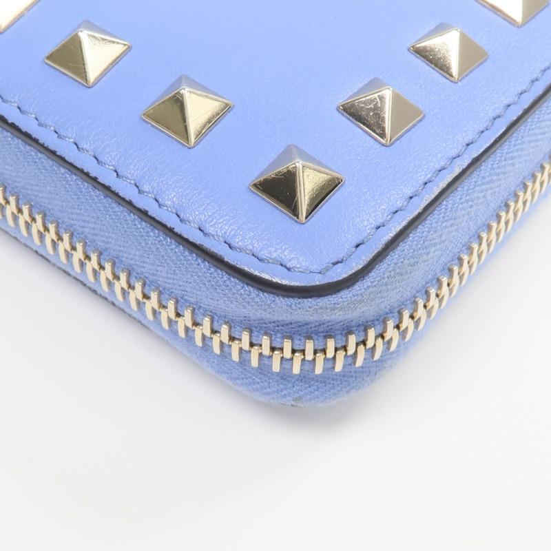 Valentino 牛皮皮革Rockstud Round Long Wallet金扣拉鏈長錢包-11