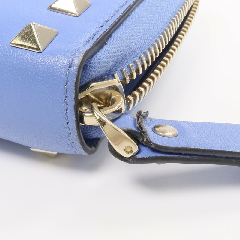 Valentino 牛皮皮革Rockstud Round Long Wallet金扣拉鏈長錢包-15