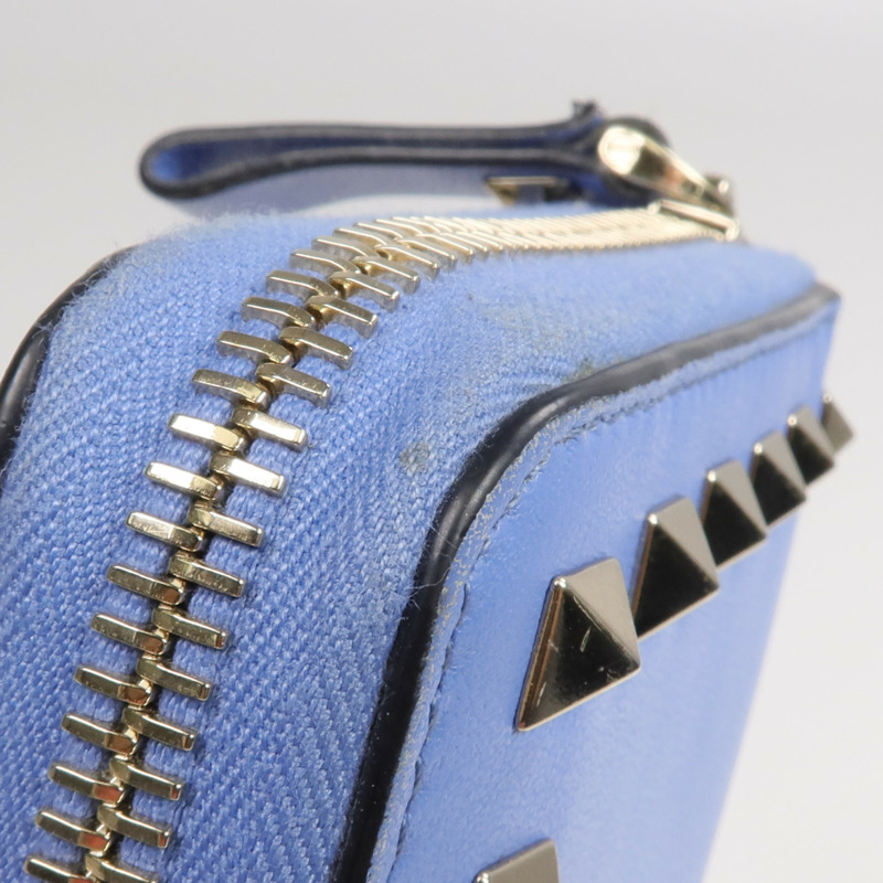Valentino 牛皮皮革Rockstud Round Long Wallet金扣拉鏈長錢包-16