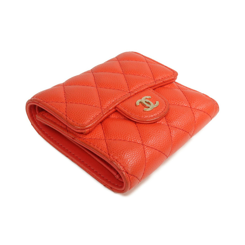 CHANEL 牛皮皮革Wallet金扣錢包-3