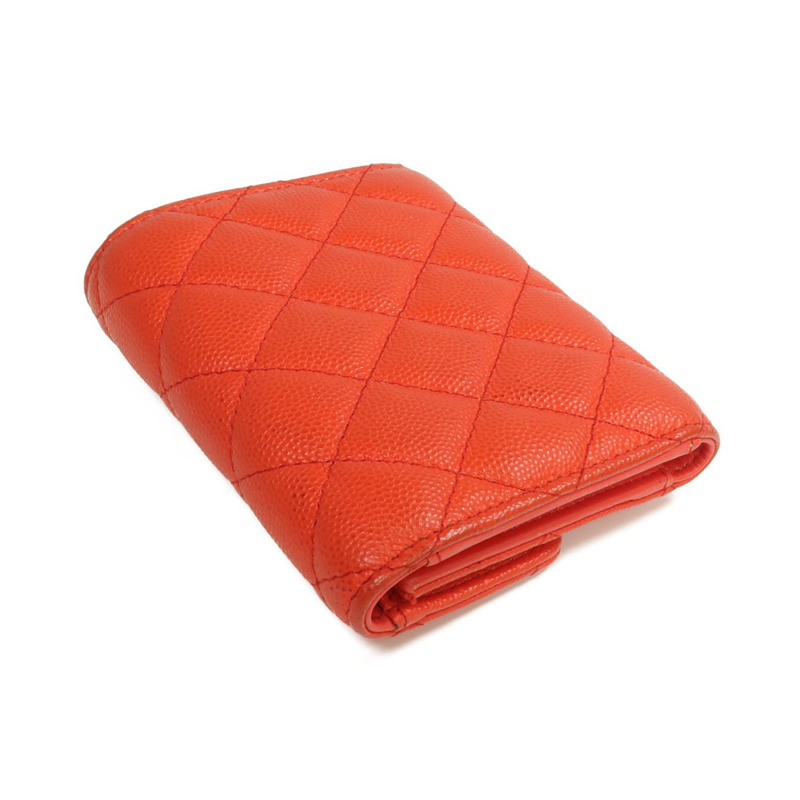 CHANEL 牛皮皮革Wallet金扣錢包-4