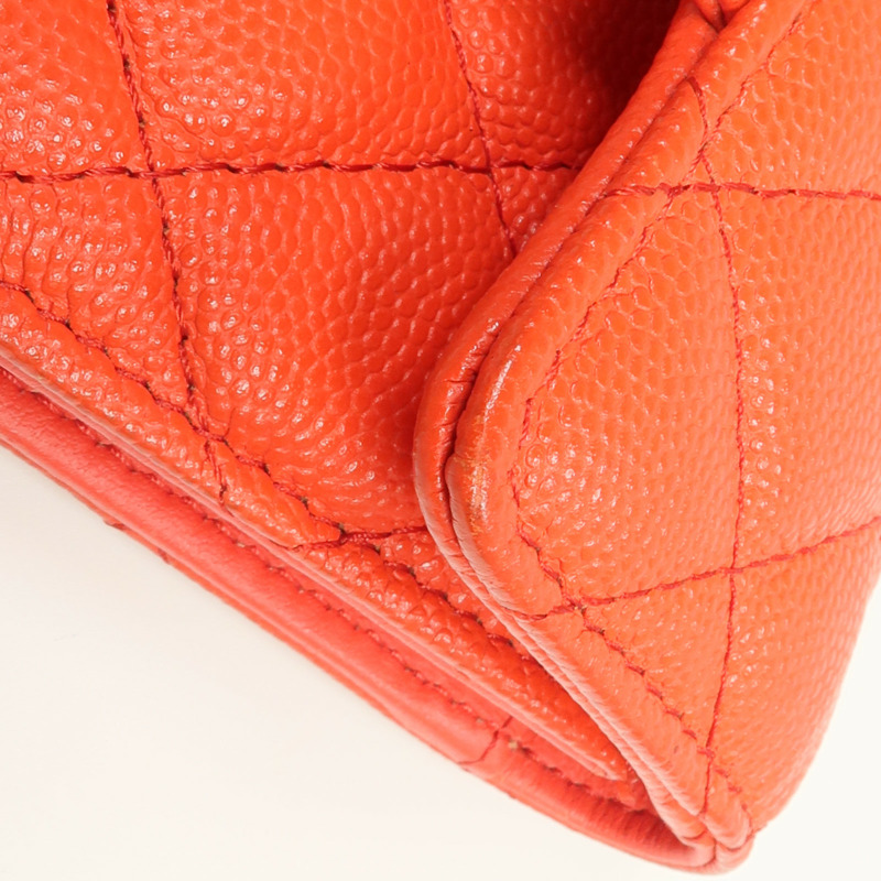 CHANEL 牛皮皮革Wallet金扣錢包-14