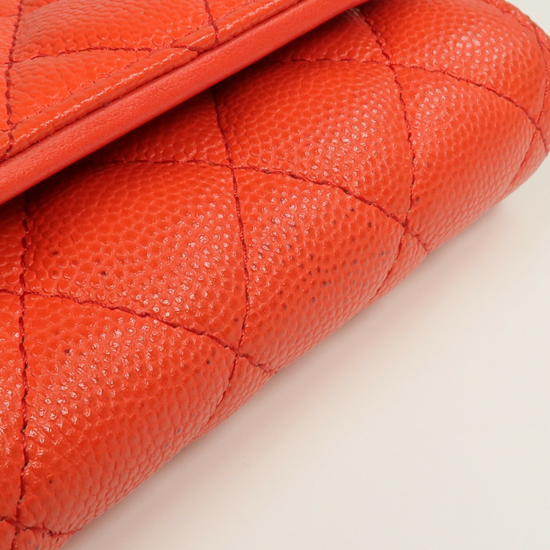 CHANEL 牛皮皮革Wallet金扣錢包-17