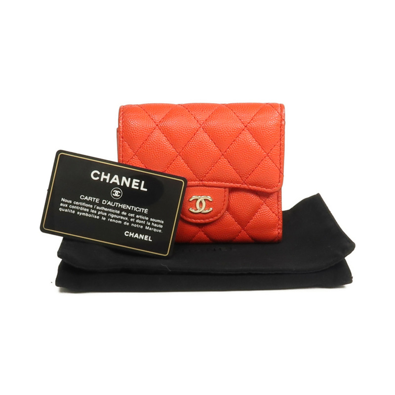 CHANEL 牛皮皮革Wallet金扣錢包-18