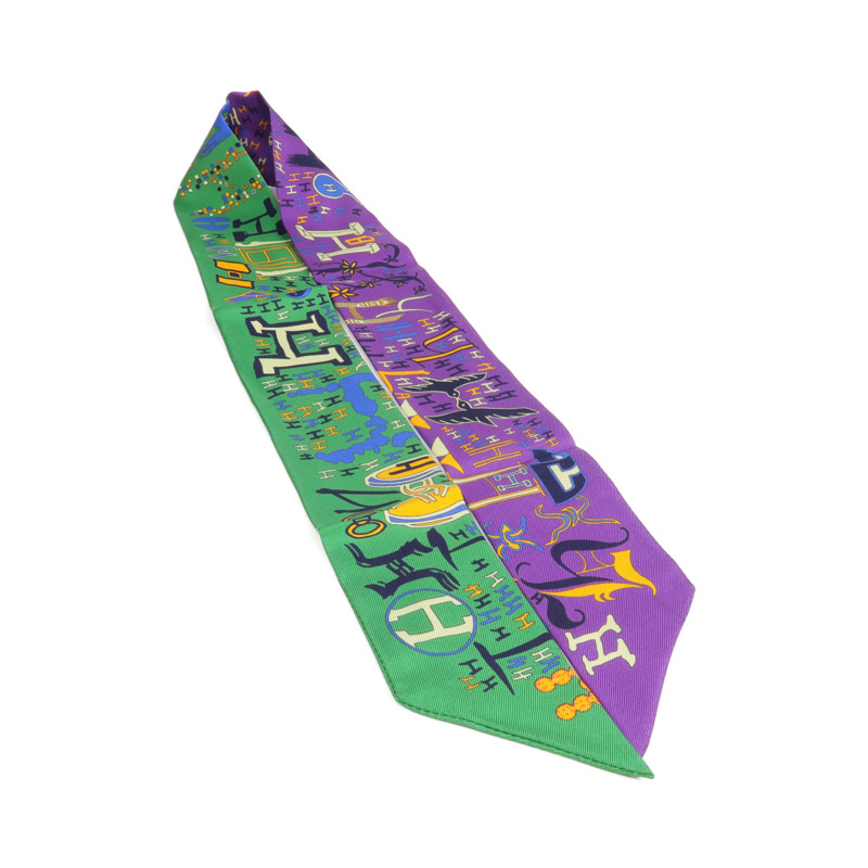 HERMES 絲質Twilly絲巾-3