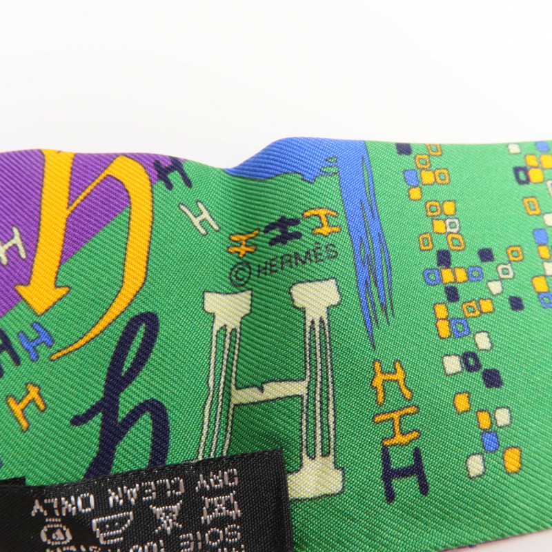 HERMES 絲質Twilly絲巾-5