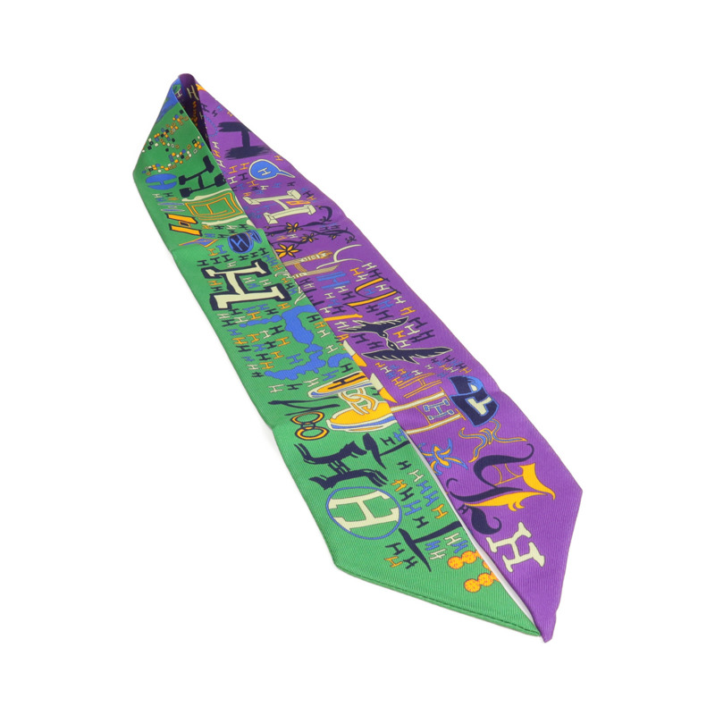 HERMES 絲質Twilly絲巾-3