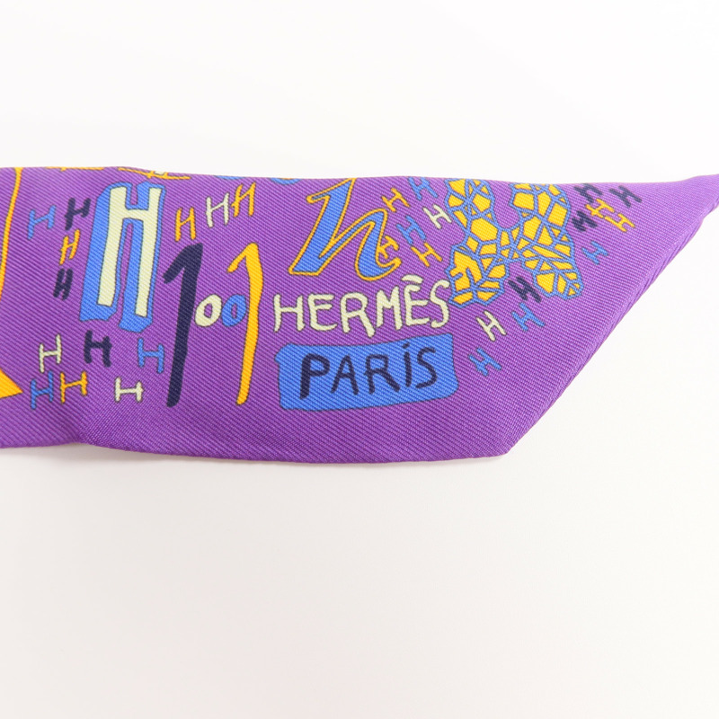 HERMES 絲質Twilly絲巾-4