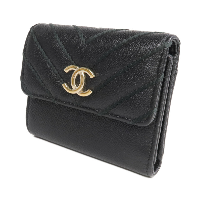 CHANEL 牛皮皮革Wallet金扣錢包-2