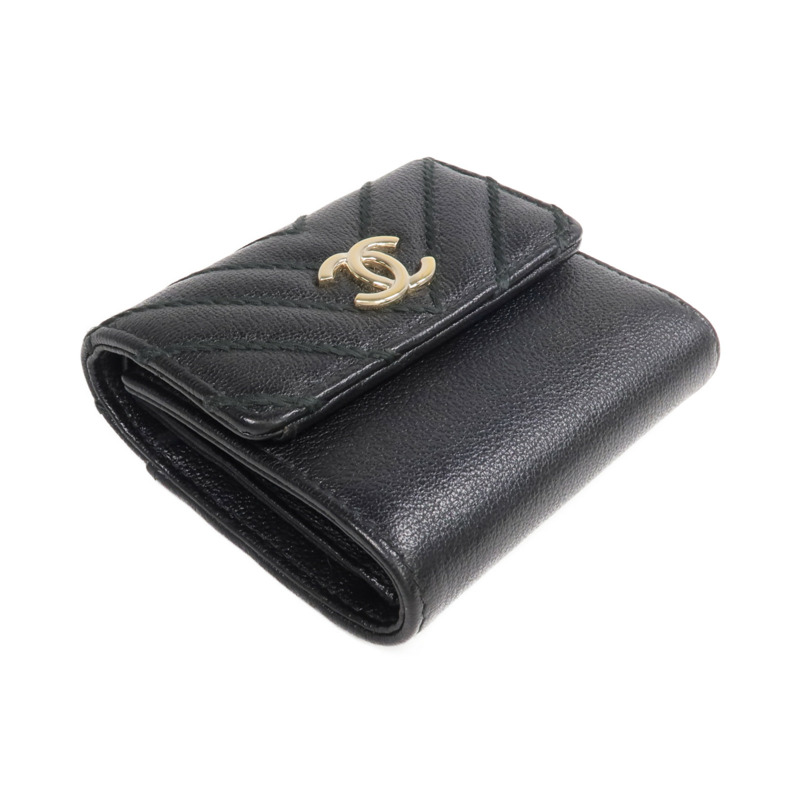 CHANEL 牛皮皮革Wallet金扣錢包-3