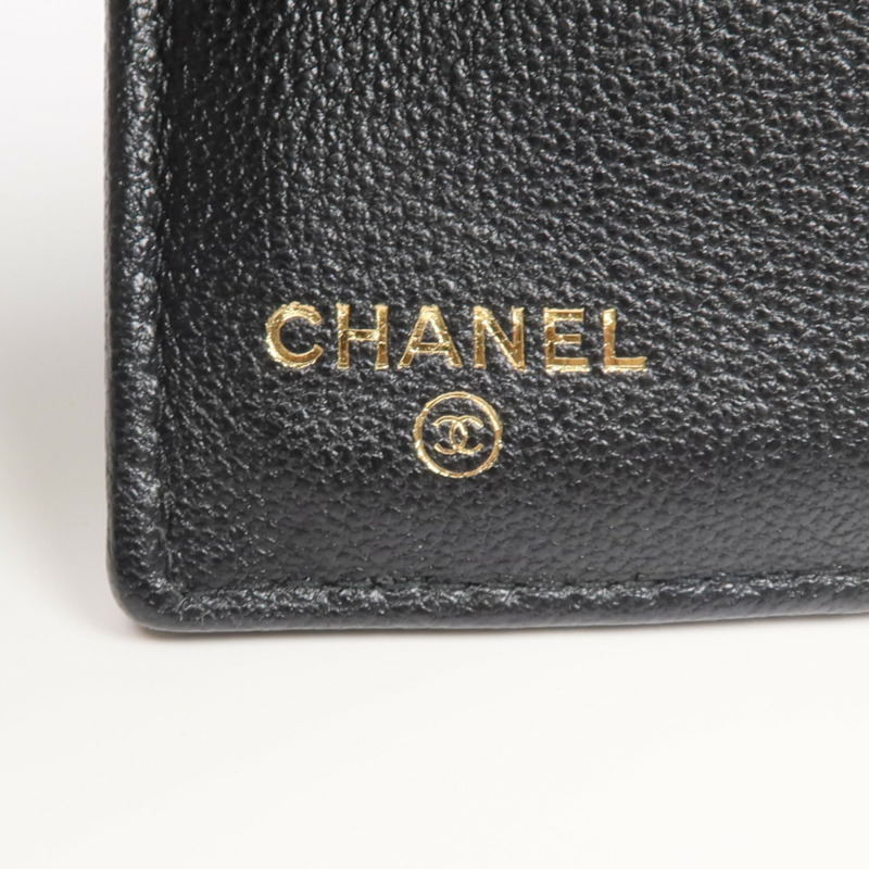 CHANEL 牛皮皮革Wallet金扣錢包-12
