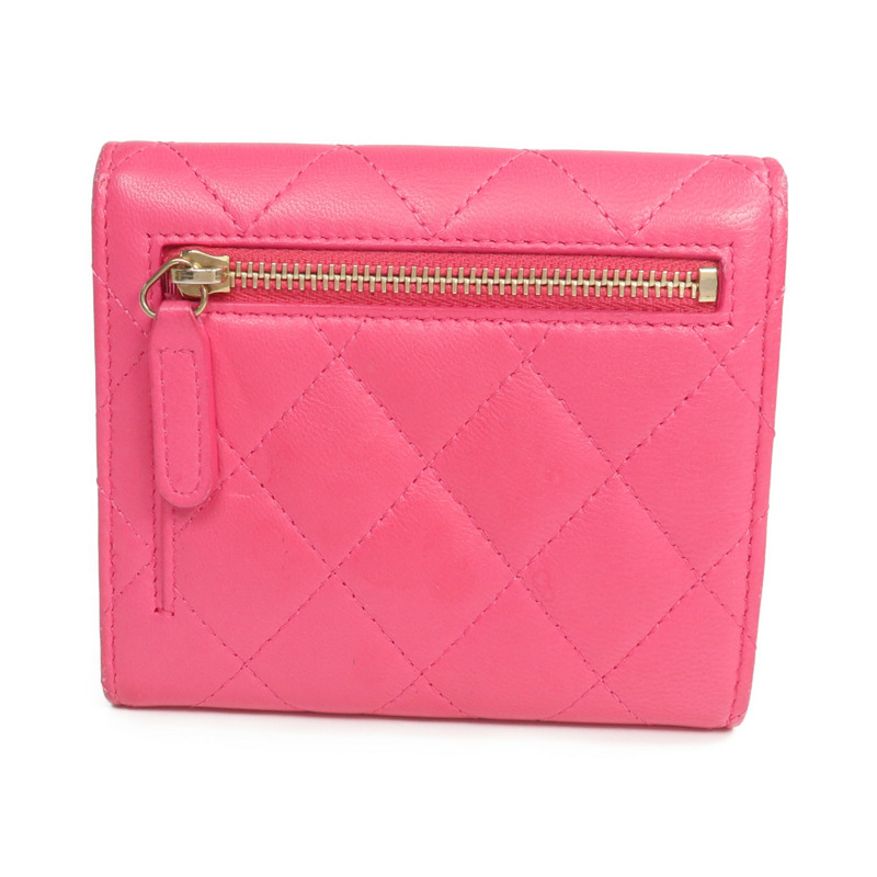 CHANEL 羊皮皮革Wallet金扣錢包-1