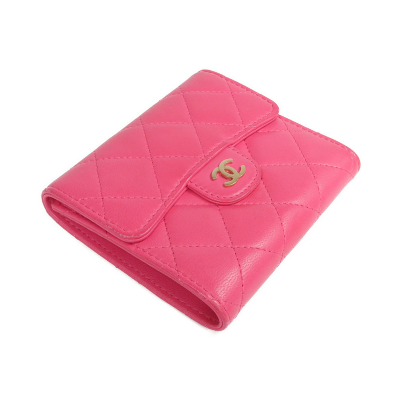 CHANEL 羊皮皮革Wallet金扣錢包-3