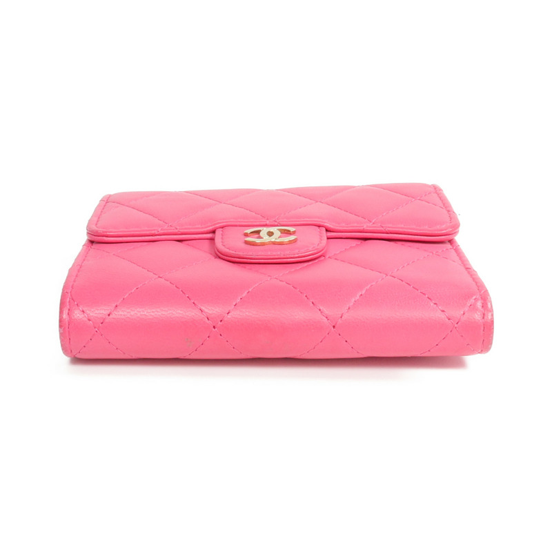 CHANEL 羊皮皮革Wallet金扣錢包-5