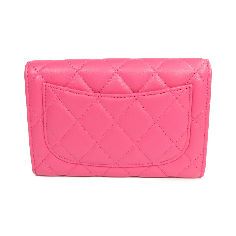 CHANEL 羊皮皮革Wallet金扣長錢包-1