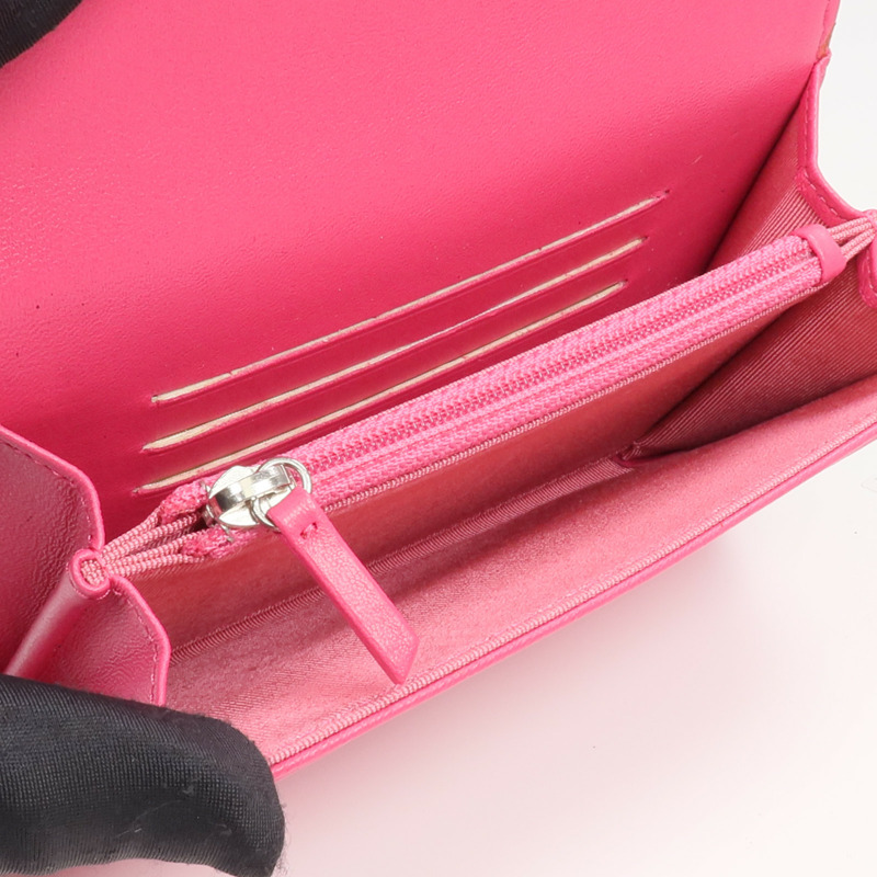 CHANEL 羊皮皮革Wallet金扣長錢包-11