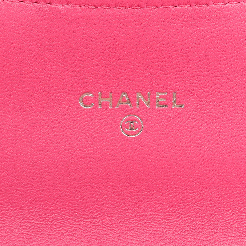 CHANEL 羊皮皮革Wallet金扣長錢包-12