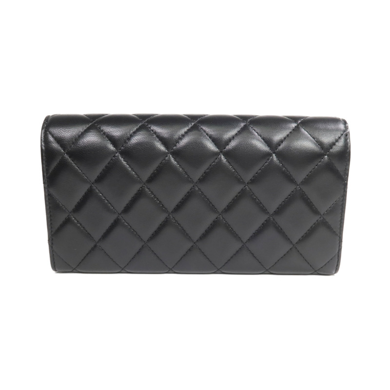 CHANEL 羊皮皮革Long Wallet銀扣長錢包-1